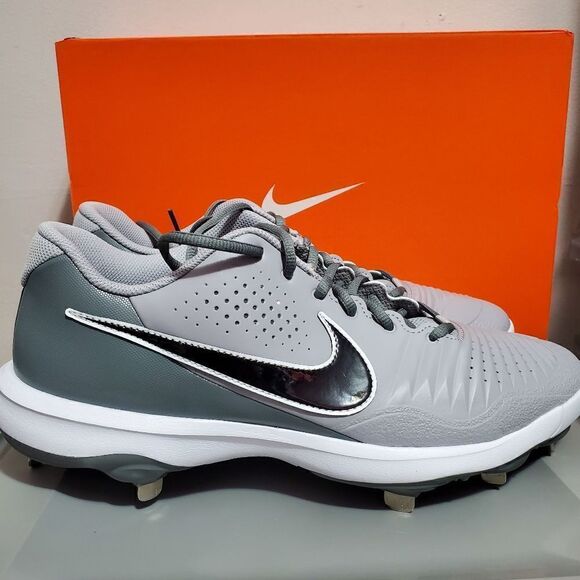 Nike Alpha Huarache 3 Varsity Low Mens Sz 12 Cleat Light Grey Black CT0829-023 - Picture 2 of 12